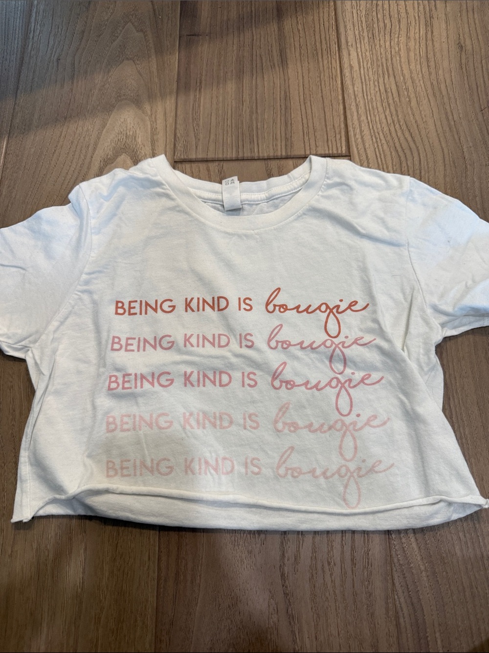 Next Level Apparel White Tee with Pink 'Being Kind Is Bougie' Graphic